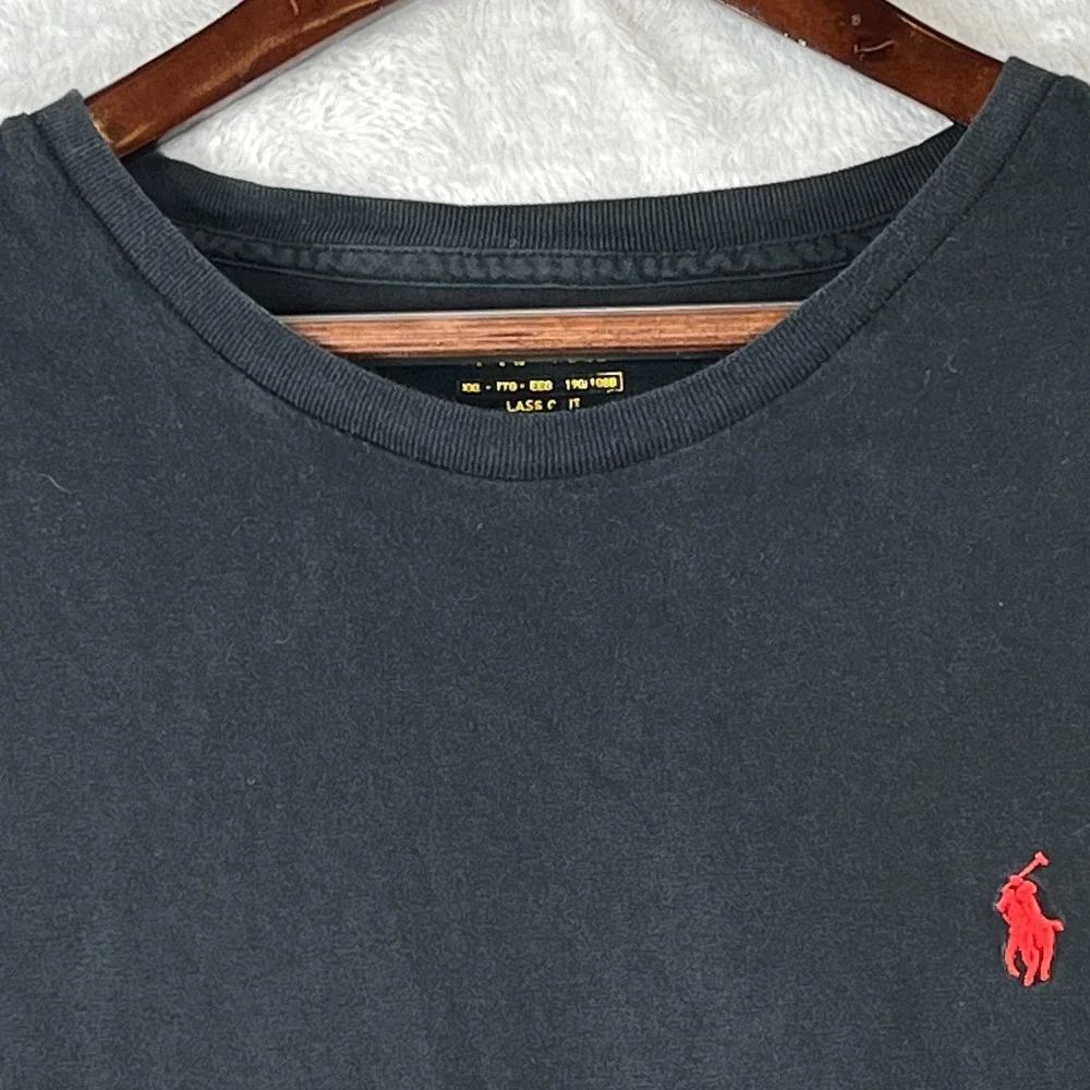 Polo Ralph Lauren T-Shirt Mens XXL Classic Fit Black Red Pony Chest Pocket Tee